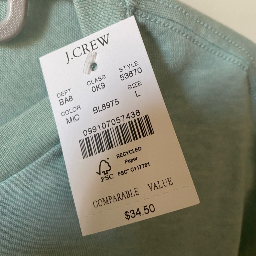 🌻NWT Light Blue J. Crew Pocket Tee - Picture 4 of 4